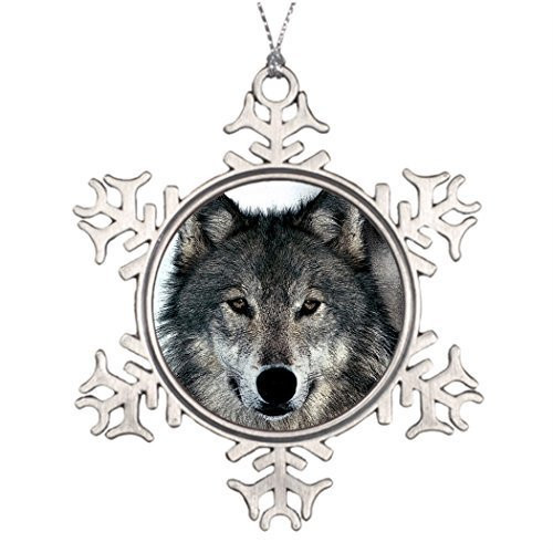 pansy Personalised Christmas Tree Decoration Grey Wolf Family Snowflake Ornaments