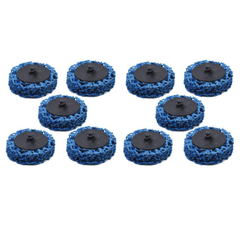 YSMN 10 Pcs 2 Quick Strip Discs Easy Change Discs Clean & Strip Disc Stripping Wheel Fit for Angle Grinders-Removes Rust Paint Clean Welds Rust and Oxidation Removal Blue