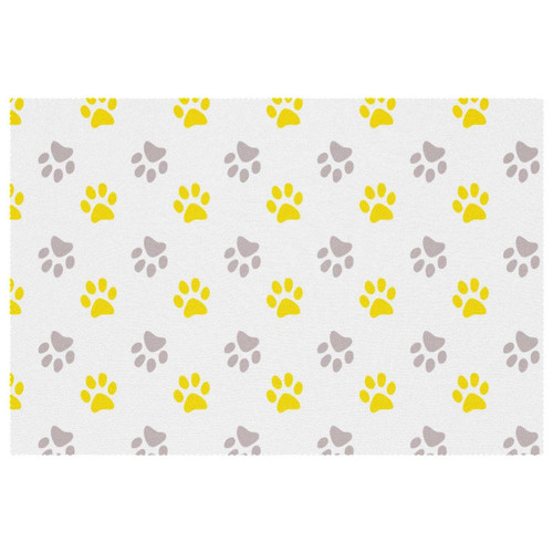 Placemat, Non-Slip Insulation Placemat, Washable Table Mats Set, Paw Animal Dog Cartoon