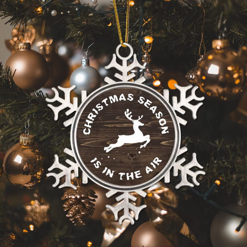 Christmas Season is in The Air Snowflake Ornaments Round Christmas Tree Ornament Elegant Keepsake Collectible Gift for Holiday Decoration Christmas Season is in The Air Snowflake Ornaments Round Christmas Tree Ornament Elegant Keepsake Collectible Gift for Holiday Decoration