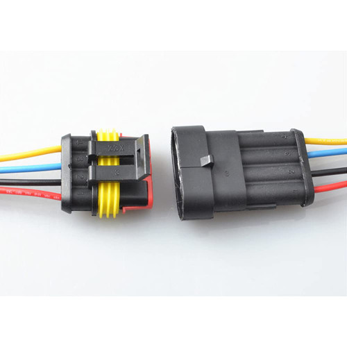 4Pin Wire Connector 4 Way auto Connector Male & Female Waterproof Electrical Connector Plug with Cable-Male and Female