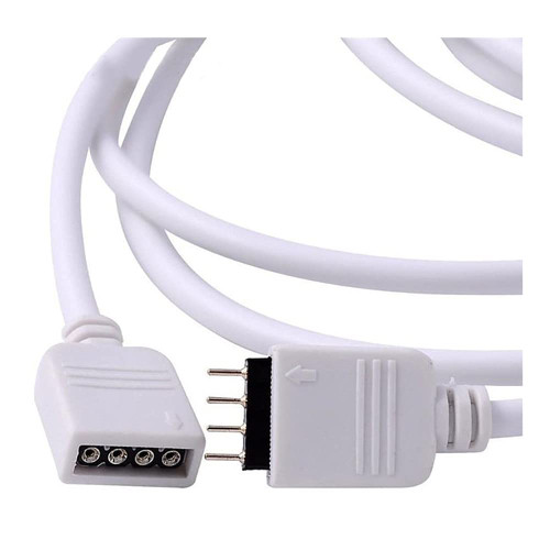 1m/2m/5m 4Pin RGB LED Connector Extension Cable Cord Wire + Male to Male Needle LED Connect for 5050 3528 RGB LED Strip Light-White Wire,3m