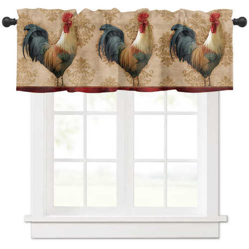 Cock Rooster Curtains for Bedroom Living Room Farm Animal Floral Valance Roman Shades for Windows Farmhouse Curtains & Drapes Rod Pocket Valances for Kitchen Window Curtains Over Sink,54x18in, 1 Panel Cock Rooster Curtains for Bedroom Living Room Farm Animal Floral Valance Roman Shades for Windows Farmhouse Curtains & Drapes Rod Pocket Valances for Kitchen Window Curtains Over Sink,54x18in, 1 Panel