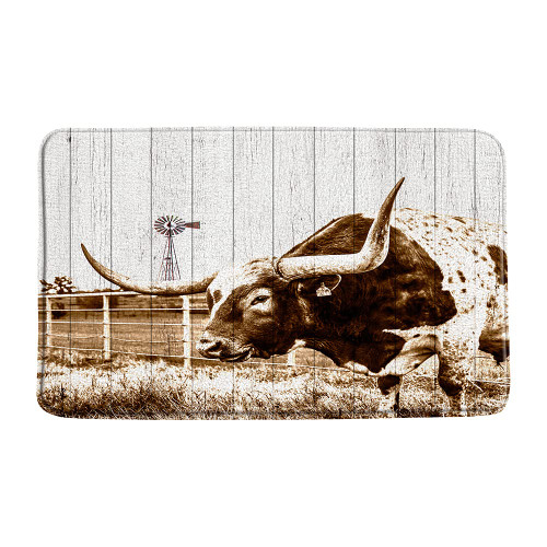 BOYIAN Longhorns Cow Bath Mat Rustic Farm Animal Texas Cattle Wooden Fence Windmill Western Country Grass Farmhouse Brown Microfiber Memory Foam Bathroom Decor Mat Non Slip Backing17.7X29.5Inch BOYIAN Longhorns Cow Bath Mat Rustic Farm Animal Texas Cattle Wooden Fence Windmill Western Country Grass Farmhouse Brown Microfiber Memory Foam Bathroom Decor Mat Non Slip Backing17.7X29.5Inch