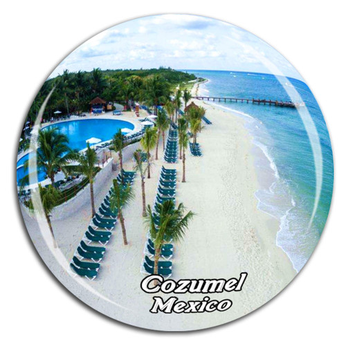 Beach Cozumel Mexico Fridge Magnet 3D Crystal Glass Tourist City Travel Souvenir Collection Gift Strong Refrigerator Sticker