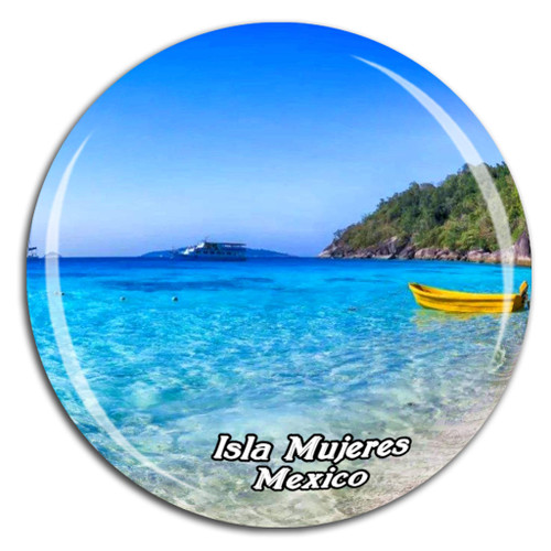 Isla Mujeres Mexico Fridge Magnet 3D Crystal Glass Tourist City Travel Souvenir Collection Gift Strong Refrigerator Sticker