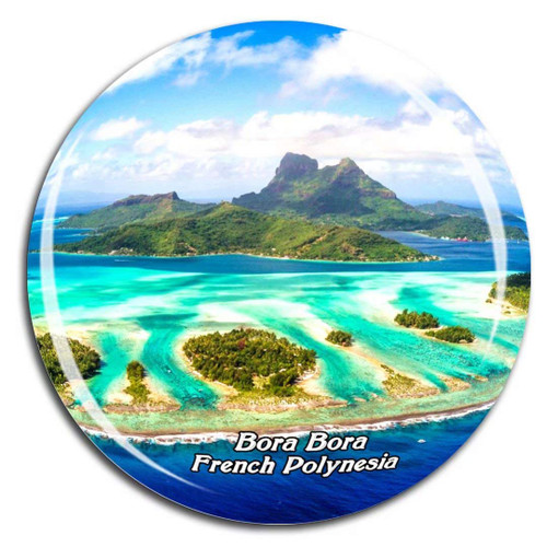 Bora Bora French Polynesia Fridge Magnet 3D Crystal Glass Tourist City Travel Souvenir Collection Gift Strong Refrigerator Sticker