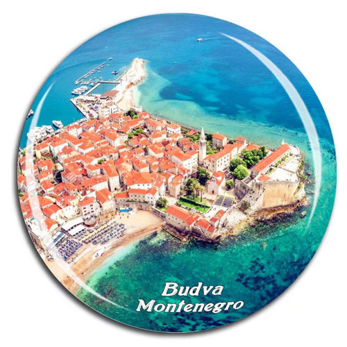 Old Town Budva Montenegro Fridge Magnet 3D Crystal Glass Tourist City Travel Souvenir Collection Gift Strong Refrigerator Sticker