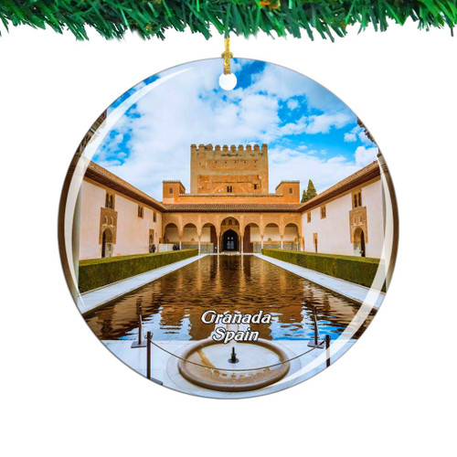 Weekino Spain Alhambra Granada Christmas Ornament City Travel Souvenir Collection Double Sided Porcelain 2.85 Inch Hanging Tree Decoration Weekino Spain Alhambra Granada Christmas Ornament City Travel Souvenir Collection Double Sided Porcelain 2.85 Inch Hanging Tree Decoration