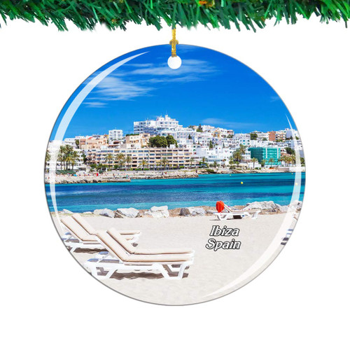 Weekino Spain Ibiza Island Christmas Ornament City Travel Souvenir Collection Double Sided Porcelain 2.85 Inch Hanging Tree Decoration Weekino Spain Ibiza Island Christmas Ornament City Travel Souvenir Collection Double Sided Porcelain 2.85 Inch Hanging Tree Decoration