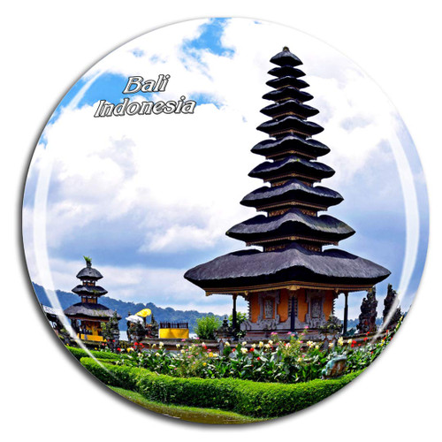 Weekino Indonesia Pura Ulun Danu Bratan Bali Fridge Magnet 3D Crystal Glass Tourist City Travel Souvenir Collection Gift Strong Refrigerator Sticker