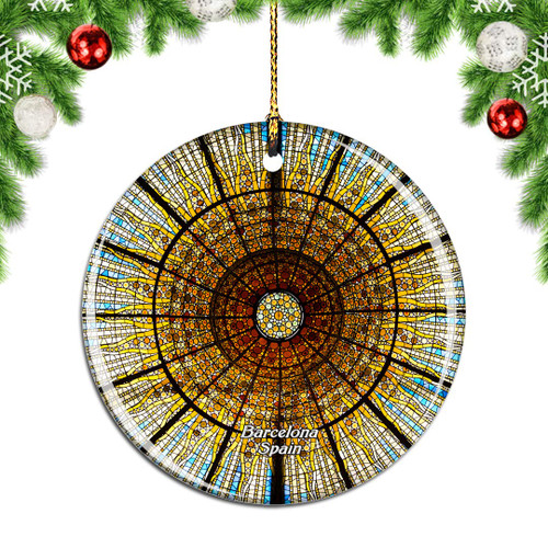 Weekino Spain Barcelona Glass Window Christmas Xmas Tree Ornament Decoration Hanging Pendant Decor City Travel Souvenir Collection Double Sided Porcelain 2.85 Inch Weekino Spain Barcelona Glass Window Christmas Xmas Tree Ornament Decoration Hanging Pendant Decor City Travel Souvenir Collection Double Sided Porcelain 2.85 Inch