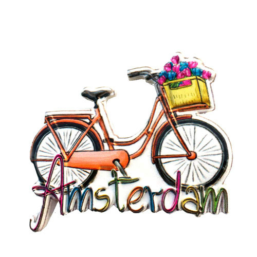 Bicycle Amsterdam Netherlands Fridge Magnet 3D Resin Handmade Craft Tourist Travel City Souvenir Collection Refrigerator Sticker