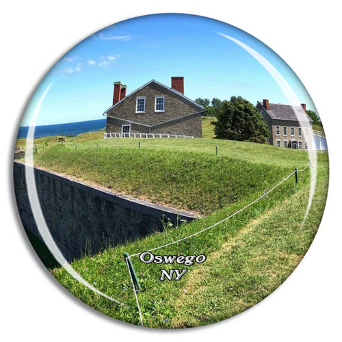 Oswego Fort Ontario State NY USA Magnet Travel Souvenir 3D Crystal Glass Collection Gift Refrigerator Sticker
