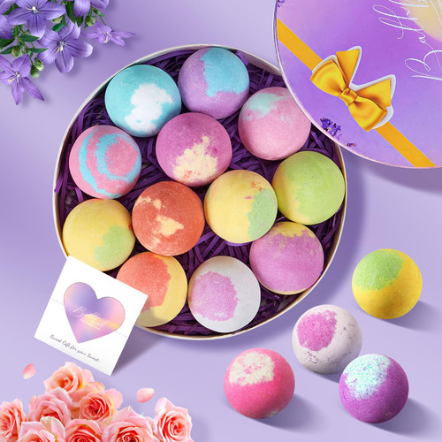 Bath Bombs for Women Relaxing Gifts for Women, 12 PCS & 12 Scents Bathbombs Bath Bomb Kit, Moisturizing Lush Bath Bombs for Women Relaxing, Fizz Organic Bath Bombs for Girls,Natural Bath Bombs for Men
