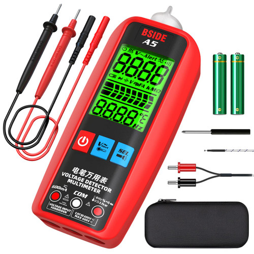 BSIDE Smart Digital Multimeter Electrical Amp Tester 6000 Counts Voltmeter VFC Capacitance Temperature Current Diode Resistance Frequency Continuity V-Alert Live Wire Voltage Tester