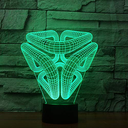 LLWWRR1 Modern Design 7 Color Changing Night Light Led Abstract Image 3D Novelty Illusion Luminaria Table Lamp Child Home Bedside Decor