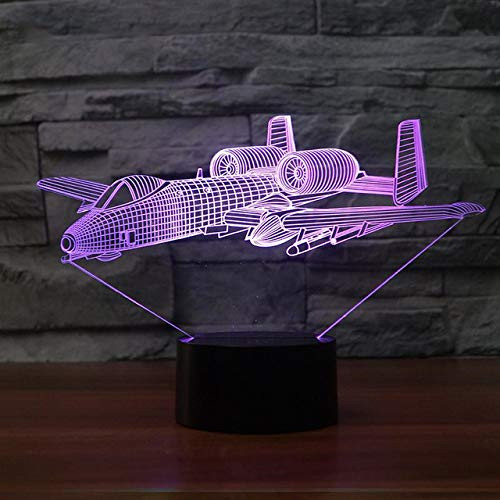 LLWWRR1 Aircraft Modelling 3D Led Night Light USB Air Plane Table Lamp Creative Bedroom Decor Kids Gift Bedside Baby Sleep Light Fixture