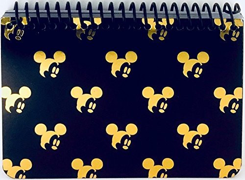 Disney Mickey Mouse Black Spiral Autograph Book - Gold (SMALLHEAD)