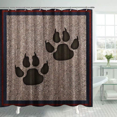 Lierpit Bear Shower Curtain for Bathroom paw Bath Curtain Wild Animal Farmhouse Shower Curtains Polyester Fabric Decor with Hooks 69x70Inches