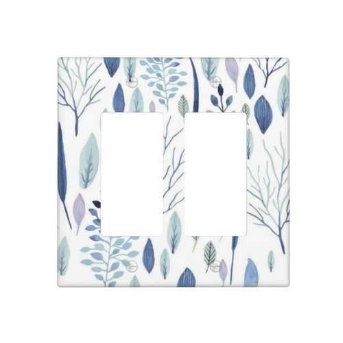 Floral Leaves Double Rocker Light Switch Cover 2 Gang Decorator Wall Plate Decorative Switch Plate Covers Bathroom Lightswitch Faceplate 4.5 x 4.5 Inch Floral Leaves Double Rocker Light Switch Cover 2 Gang Decorator Wall Plate Decorative Switch Plate Covers Bathroom Lightswitch Faceplate 4.5 x 4.5 Inch
