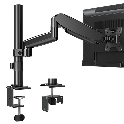 MOUNT PRO Single Monitor Mount Stand, Gas Spring Arm Height Adjustable Monitor Desk Mount, VESA Bracket for 17 to 32 Inch Computer Screen- Holds up to 17.6lbs with Clamp, Grommet Mounting Base