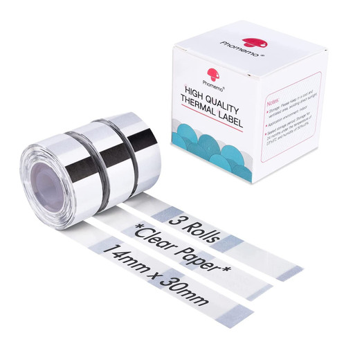 D30 Clear Labels, Compatible with Phomemo D30 Mini Label Maker, Thermal Label 0.55x1.18in (14x30mm), Label Maker Paper Transparent Label Printer Paper Self-Adhesive for Name Price Storage (3 Rolls) D30 Clear Labels, Compatible with Phomemo D30 Mini Label Maker, Thermal Label 0.55x1.18in (14x30mm), Label Maker Paper Transparent Label Printer Paper Self-Adhesive for Name Price Storage (3 Rolls)