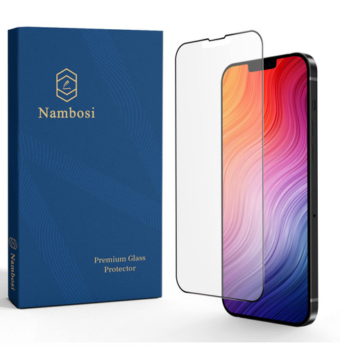 Nambosi Matte Screen Protector for iPhone 13 Pro Max /14 Plus Anti Fingerprint&Glare&Static Full Coverage Tempered Glass Film Black