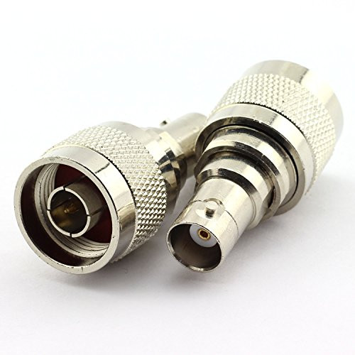 E-outstanding 2 x BNC/N Type Adapter BNC-Female Plug to N-Male Jack RF Coaxial Antennas Connector Straight