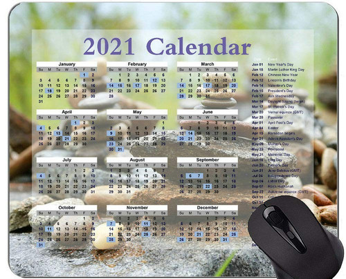 Yanteng Special Design 2021 Calendar Mouse Pad,Prayer Buddhism Yoga Comfortable Mouse Mat for Gaming and Office