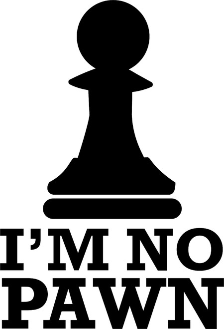 Im No Pawn Chess Piece Match Funny Wall Decals for Walls Peel and Stick Wall Art murals Black Medium 18 Inch