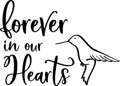 Forever in Our Hearts Bird Free Heaven Grieving Angel Wall Decals for Walls Peel and Stick Wall Art murals Black Medium 18 Inch