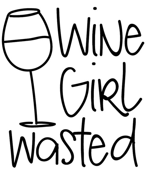Wine Girl Wasted Glass Funny Alcohol Drunk Trashed Hammered c Wall Decals for Walls Peel and Stick Wall Art murals Black Medium 18 Inch