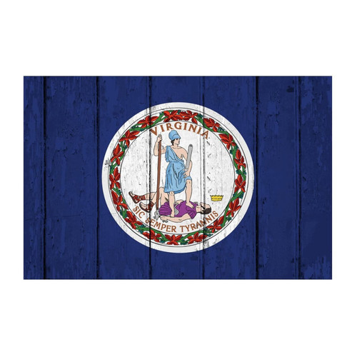 Virginia Refrigerator Wall Decoration Mural Decals United State Flag Education Peel and Stick Wall Decal for Cafe Hotel Office Kitchen Mirrors Vinyl 28in
