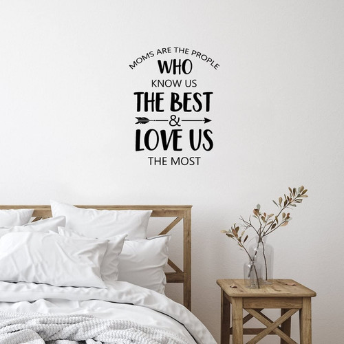 Moms are The People Notebook Home Decor Wall Art Decal Happy Mother's Day Peel and Stick Wall Decal for Sofa Bumper Bottles Furniture Vinyl 22in