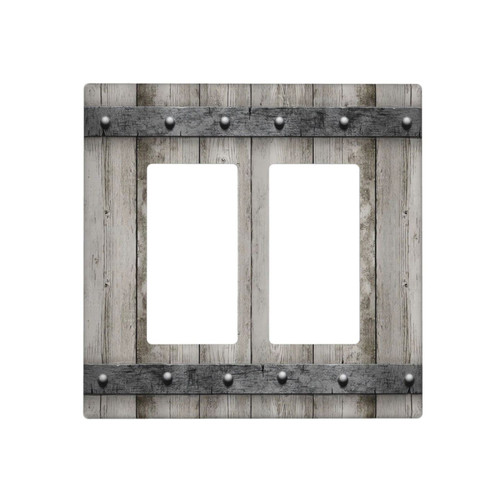 Rustic Gray Wood Print Double Rocker Light Switch Cover Decorative Farmhouse Barn Door 1 Gang Wall Plate Country Grey Wallplate Faceplates for Electrical Outlets Bathroom Bedroom Kitchen Rustic Gray Wood Print Double Rocker Light Switch Cover Decorative Farmhouse Barn Door 1 Gang Wall Plate Country Grey Wallplate Faceplates for Electrical Outlets Bathroom Bedroom Kitchen