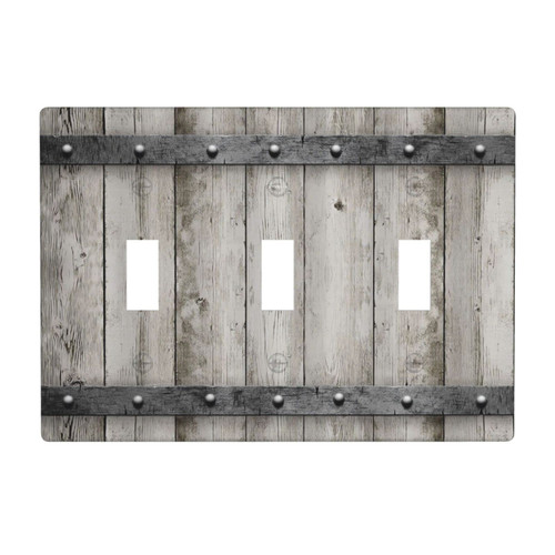 Rustic Gray Wood Print Triple Toggle Light Switch Cover Decorative Farmhouse Barn Door 3 Gang Wall Plate Country Grey Wallplate Faceplates for Electrical Outlets Bathroom Bedroom Kitchen Rustic Gray Wood Print Triple Toggle Light Switch Cover Decorative Farmhouse Barn Door 3 Gang Wall Plate Country Grey Wallplate Faceplates for Electrical Outlets Bathroom Bedroom Kitchen
