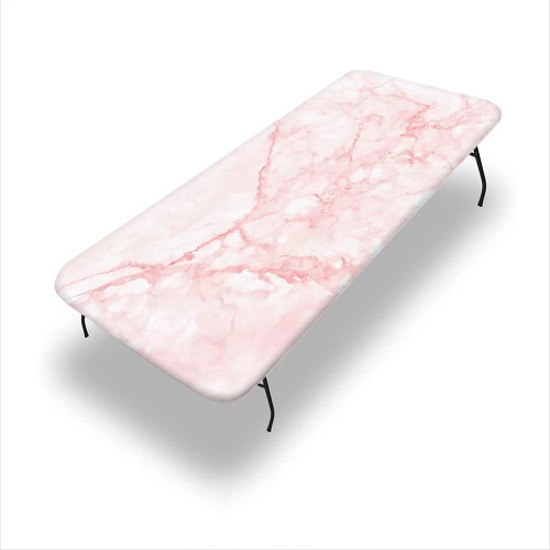 GBYAGCS Marble Rectangle Elastic Fitted Tablecloth, Marble Texture, Waterproof and wipeable, Fitted Folding Table Cover, Fit for 24"x 48" Rectangle Table