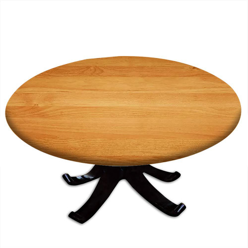 Wood Plank Round Fitted Tablecloth, Wood Plank Texture Print, Elastic Edge, Waterproof and wipeable, Suitable for Wedding/Banquet/Restaurant/Party, Fit for 40" Table