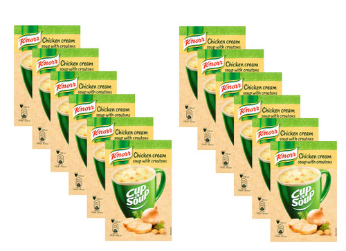 KNORR Instant Soup Chicken Cream With Croutons - Pack of 12