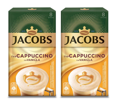 Jacobs CAPPUCCINO VANILLA Instant Coffee - 16 Coffee Sticks