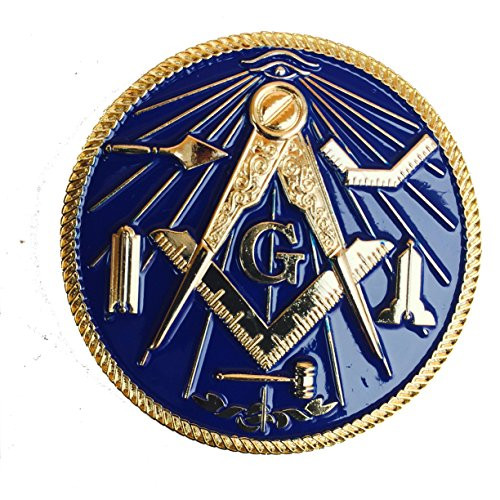 2" Mini Small Masonic Masters Motorcycle Compact Car Auto Emblem Reflex Blue
