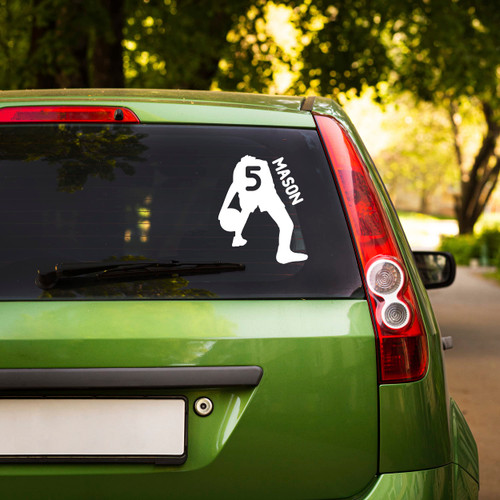 A TOP DESIGN Basketball Player Peel and Stick Sports Wall Decals - Personalized Basketball Stickers for Cars - Player of Basketball Personalized Vinyl Decal with Number