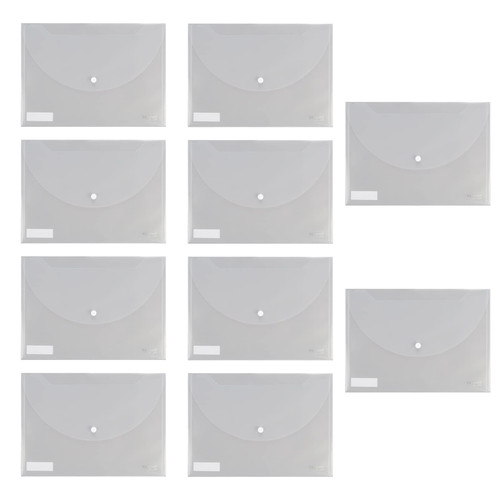 10Pcs File Bag Clear Plastic Documents Filing Storage Bag Student Organizer Information Pocket Folders Stationery File Bags Large Document Folder Document Bags Waterproof Large Clear Document Folder