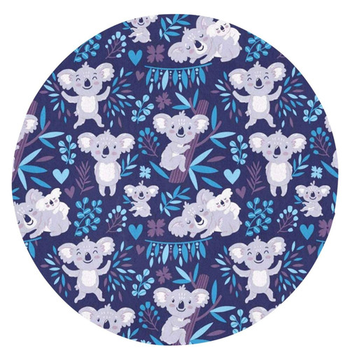 Round Rugs Lovely Koala Area Rug 24 in Flannel Bath Rug Soft Bathroom Mat Non-Slip Carpet for Living Room Decor