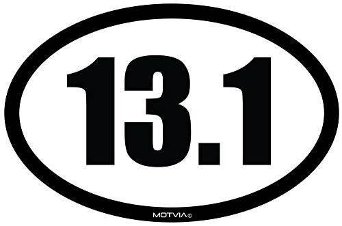 Motvia 13.1 Half Marathon Oval Vinyl Decal/ Bumper Sticker 6.5"x 4.25"