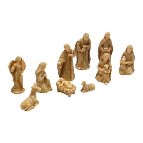 QMQJIA 10Pcs Christmas Nativity Figures Set Ornaments Resin Figures Statue Nativity Figures for Desk Window Home Decorations Christmas Nativity Figures Christmas Nativity Set Figures