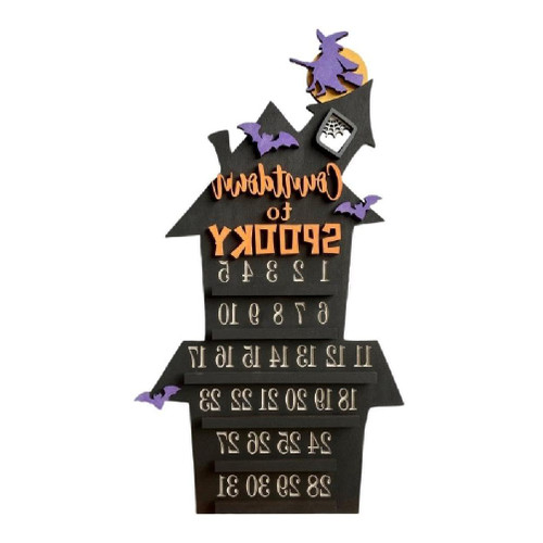 Advent Calendar Halloween Countdown Calendars Wood Coffin Christmas Table Calendar Ornament Table Planner Party Supplies Halloween Countdown Calendar