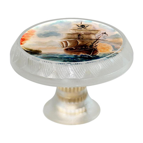 TBOUOBT 4 Pack Kitchen Cabinet Knobs, Drawer Knobs, Dresser Knobs, Drawer Pulls, Dresser Drawer, Handles Knobs, Vintage Painting Ocean Sailboat