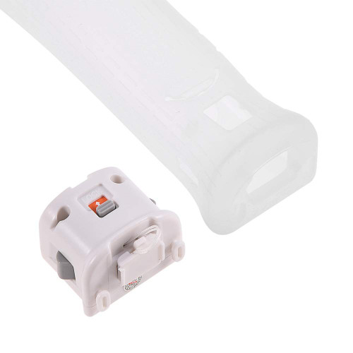 GOWENIC Wii Motion Plus Sensor Adapter, Motion Plus Sensor Adapter Silicon Case Cover for Wii Remote Controller, Wii Wireless Remote Motion Controller for Wii Games(White)